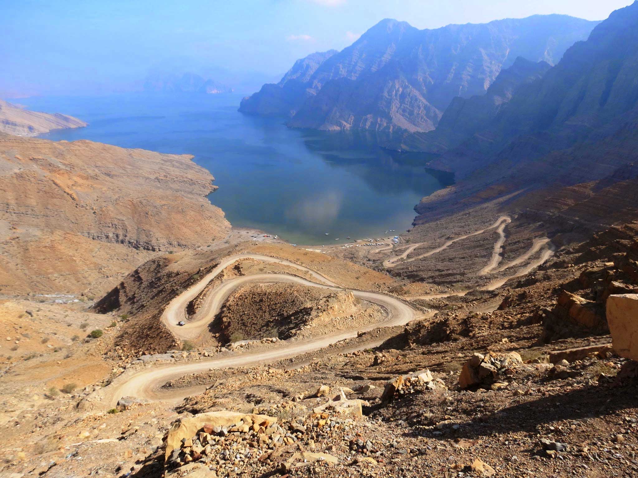 Khasab, Oman. Droga do miejsca biwakowego.